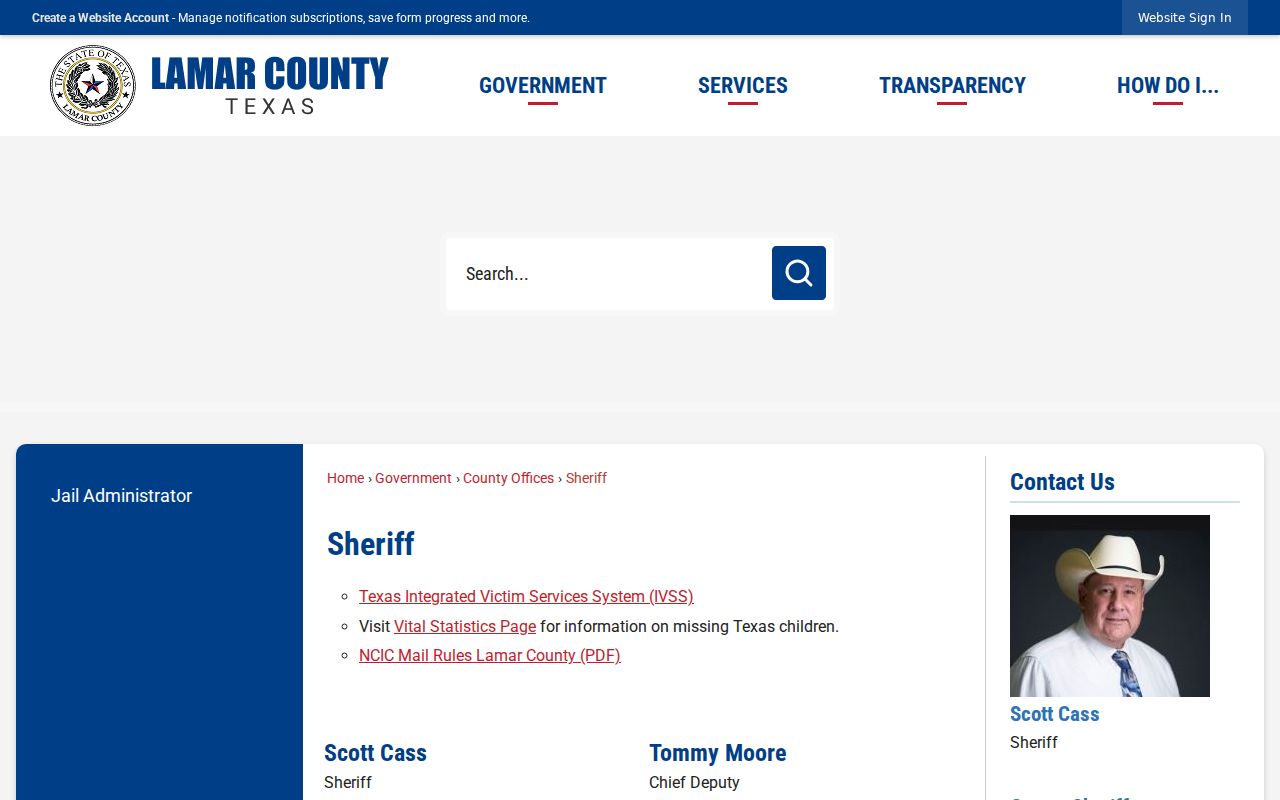 Paris residents directory Lamar County Sheriff contact route