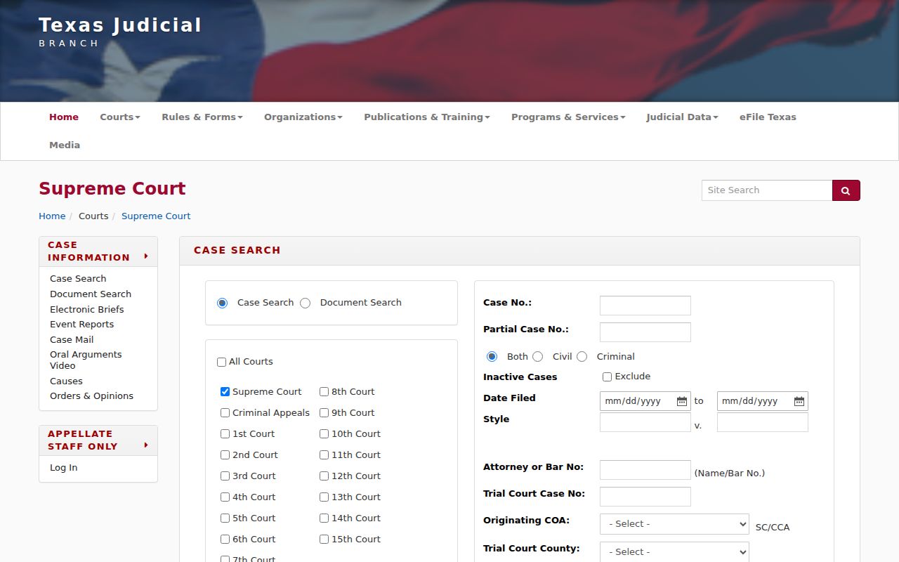 Paris residents directory Texas TAMES court case search